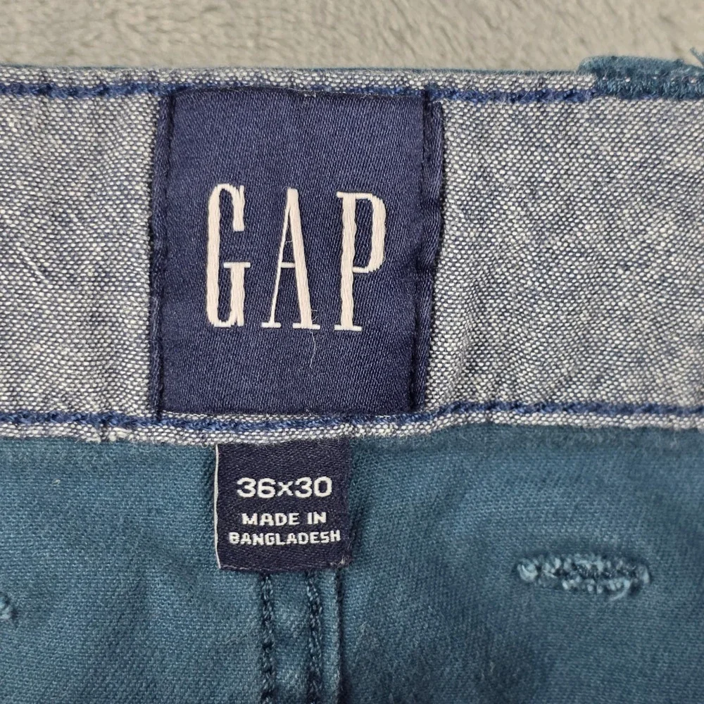Gap Mens Slim Fit Chino Pants Teal Blue Stretch Cotton‎ 36x30 QMP1636S